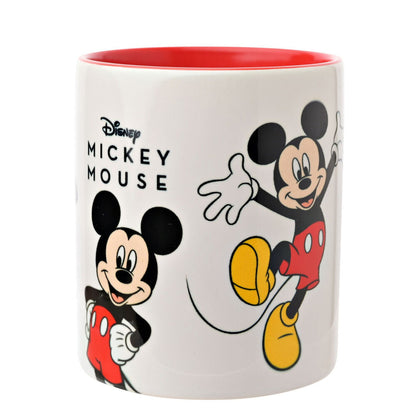 Taza de cerámica Disney Mickey Mouse blanca con asa roja - 2