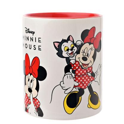 Taza de cerámica Disney Minnie Mouse blanca con detalles rojos - 2