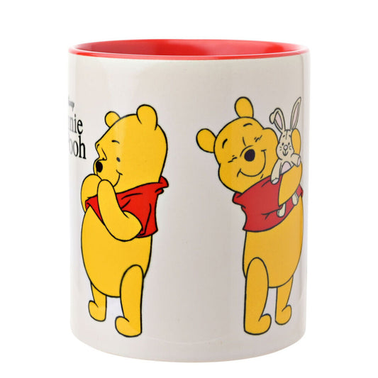 Taza de cerámica blanca de Winnie the Pooh Disney con asa roja - 2