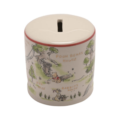 Hucha de cerámica de Winnie the Pooh Disney con ilustraciones y ranura superior - 2