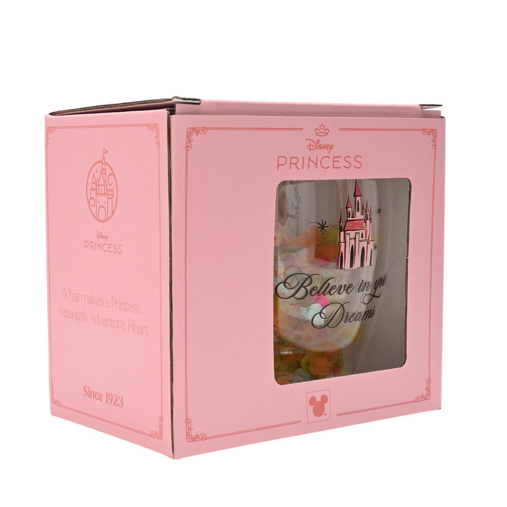 Taza de cristal Princesas Disney con flores secas - 3