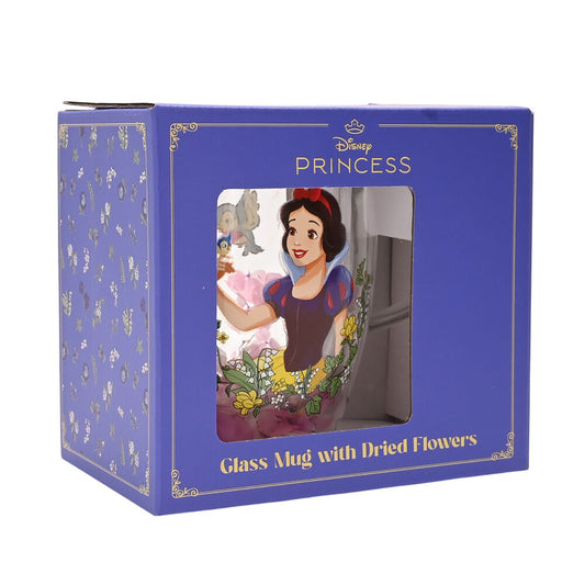 Taza de cristal de Blancanieves Disney con flores secas - 3