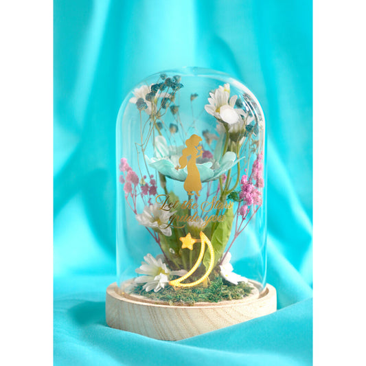 Campana floral iluminada de Jasmine Disney con base de madera - 3