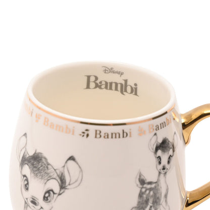 Taza Bambi Disney de porcelana china con asa y detalles dorados - 3