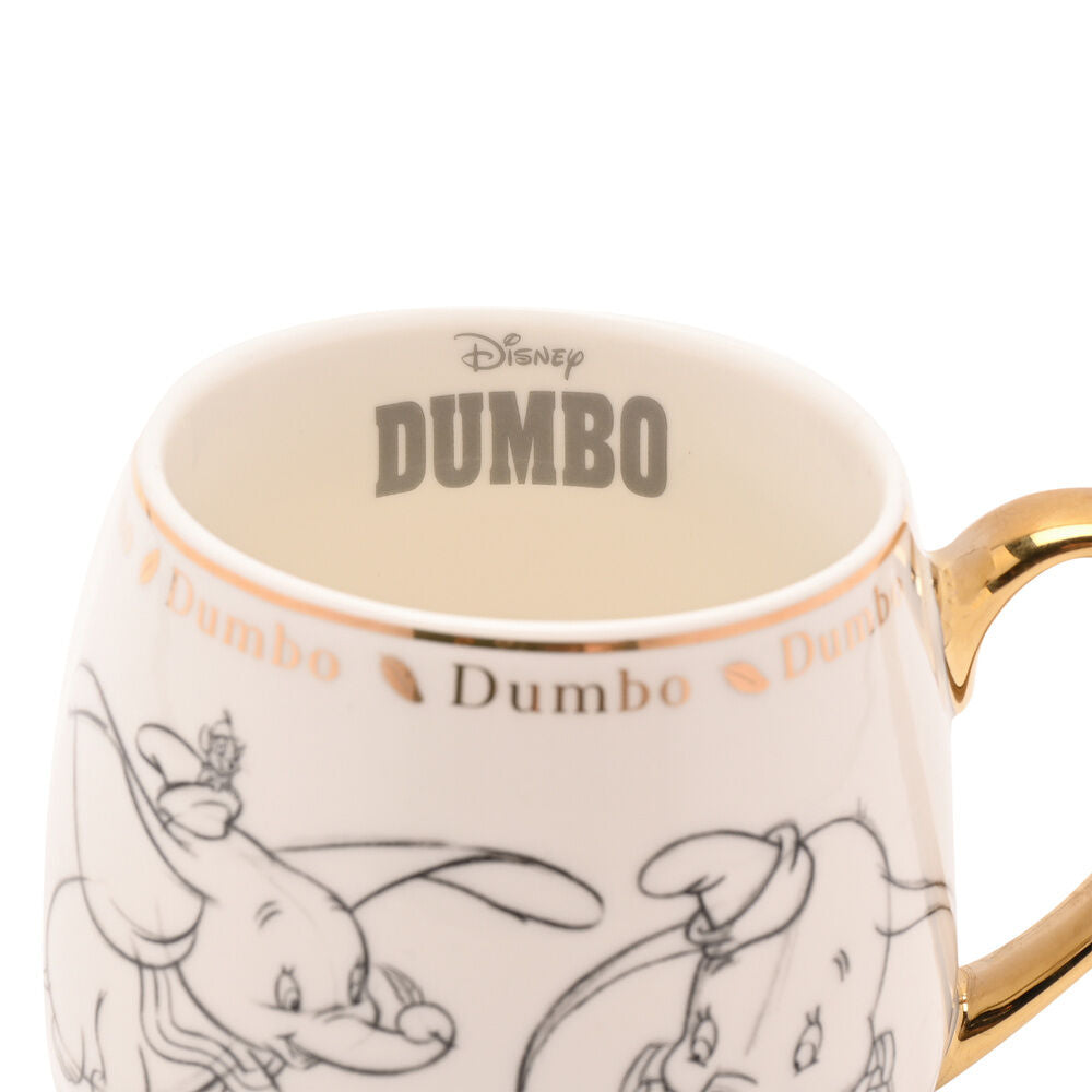 Taza Disney de Dumbo con ilustraciones esbozadas y asa dorada - 3