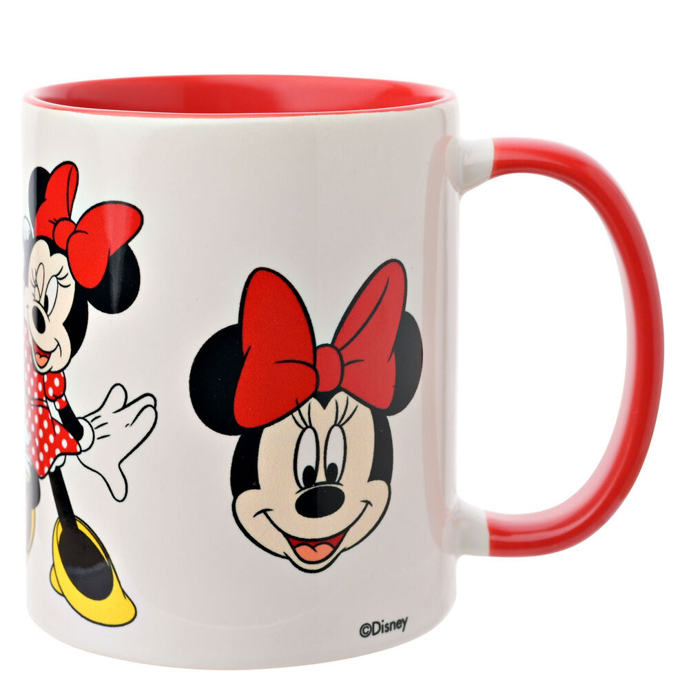 Taza de cerámica Disney Minnie Mouse blanca con detalles rojos - 3