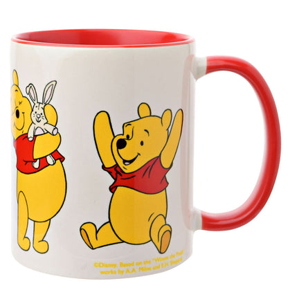 Taza de cerámica blanca de Winnie the Pooh Disney con asa roja - 3
