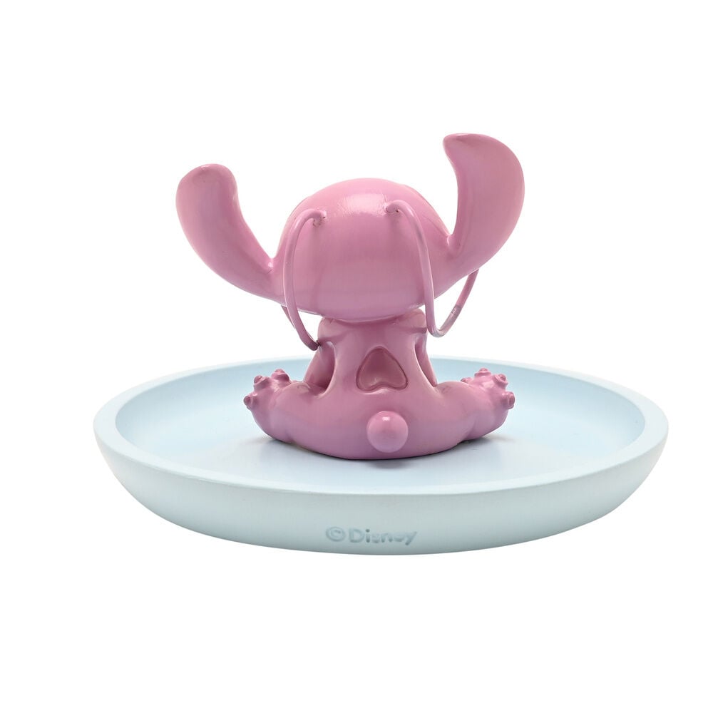 Plato decorativo de resina con figura de Angel Stitch en tonos rosados - 3