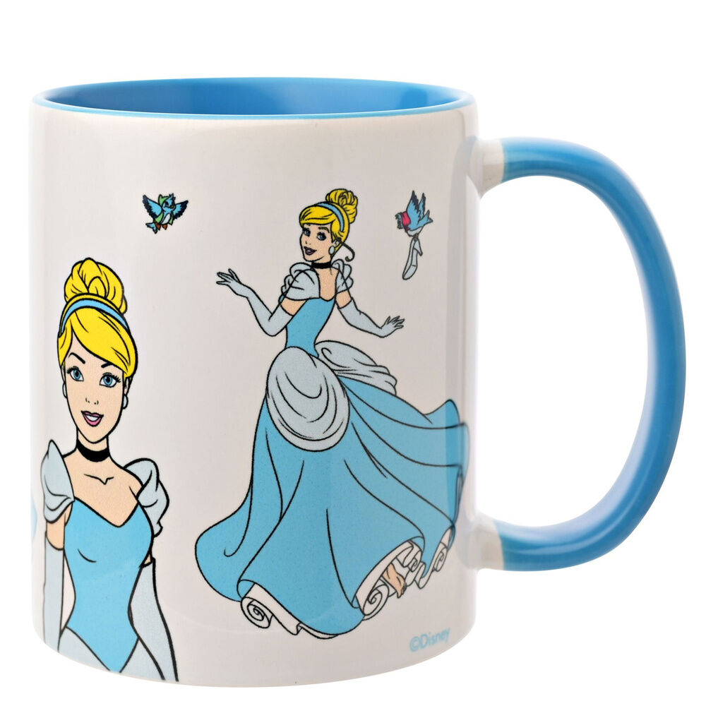 Taza de cerámica Disney Cenicienta con asa e interior azules - 3