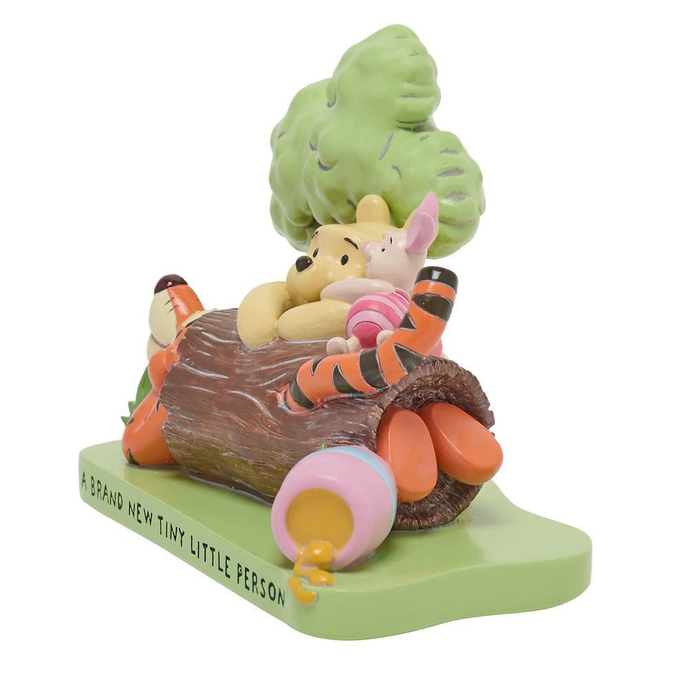 Figura Disney Winnie the Pooh con Piglet y Tigger sobre un tronco - 3
