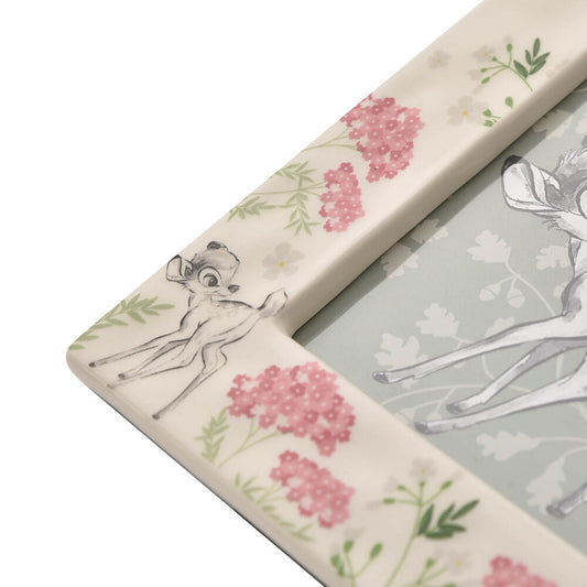 Marco de fotos de cerámica Bambi Disney con decoración floral - 3
