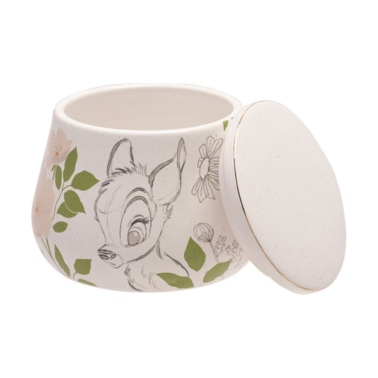 Joyero de cerámica Bambi Disney con tapa e ilustración floral - 3