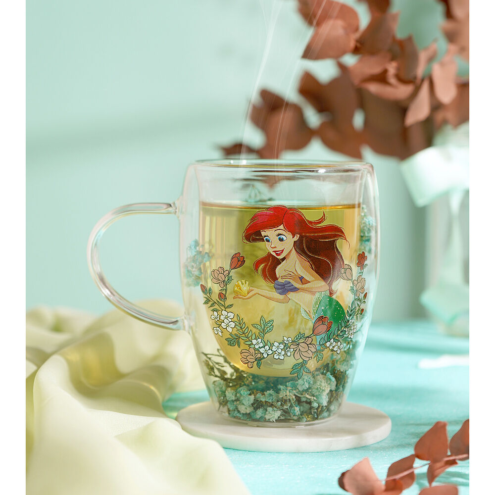 Taza de cristal de Ariel con flores secas y decoración floral - 4