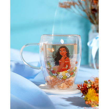 Taza de cristal transparente de Vaiana con flores secas - 4
