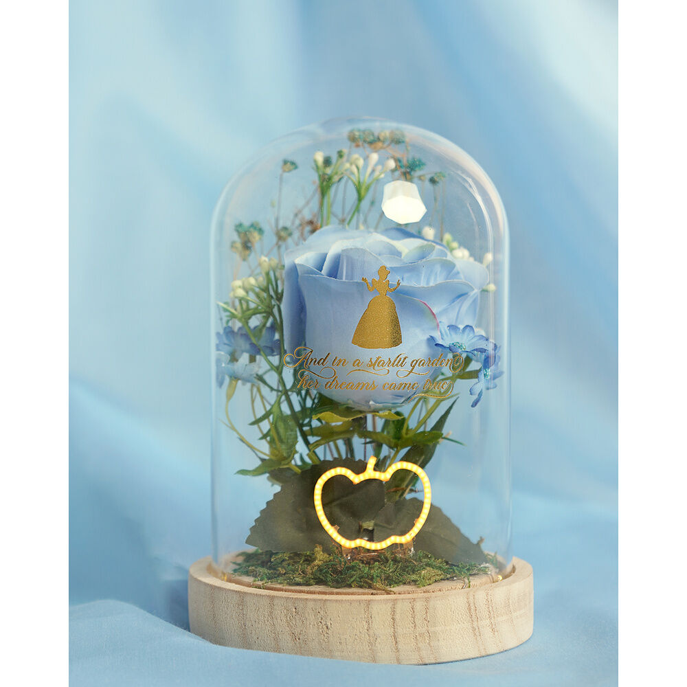 Flor campana de Cenicienta Disney con flor azul y luz de neón - 4