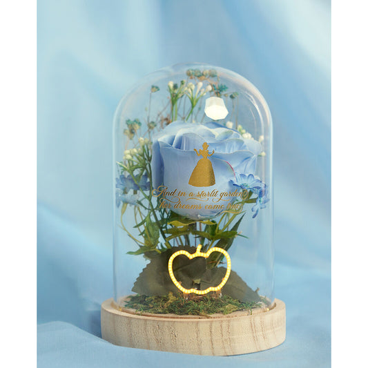 Flor campana de Cenicienta Disney con flor azul y luz de neón - 4