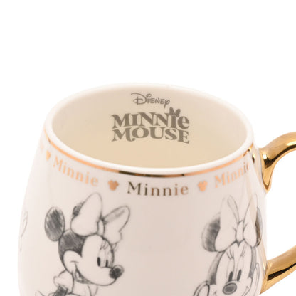 Taza Minnie Disney de porcelana con asa dorada e ilustraciones esbozadas - 4