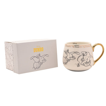 Taza Disney de Dumbo con ilustraciones esbozadas y asa dorada - 4