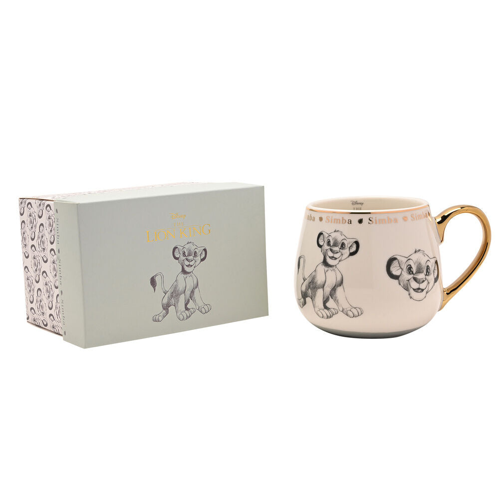 Taza de porcelana china de Simba de El Rey León Disney con detalles dorados - 4