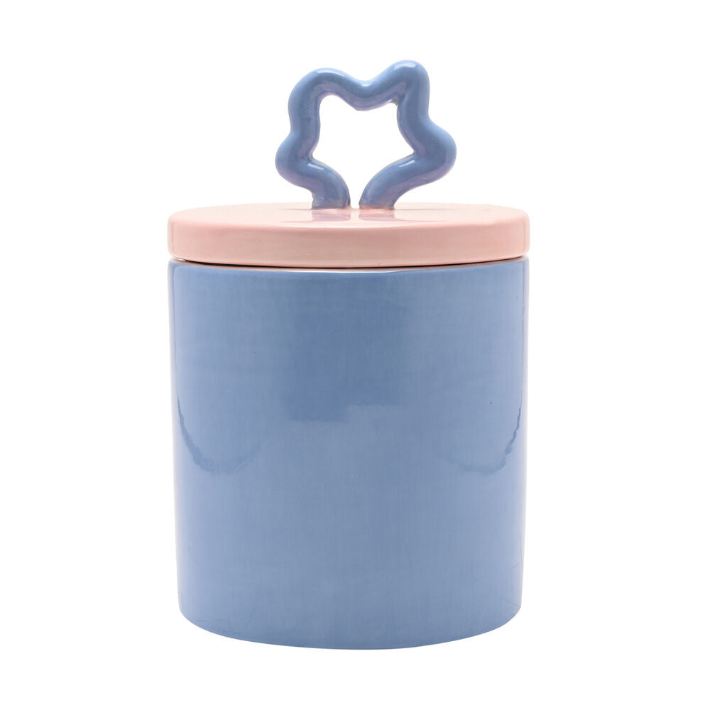 Tarro de almacenamiento Disney Stitch azul y rosa con tapa decorativa - 4