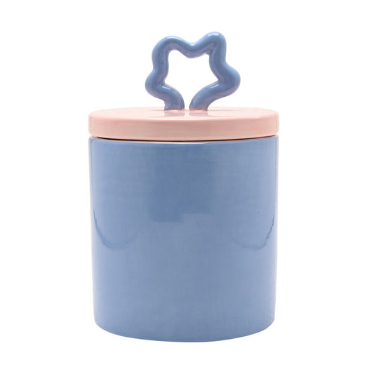 Tarro de almacenamiento Disney Stitch azul y rosa con tapa decorativa - 4