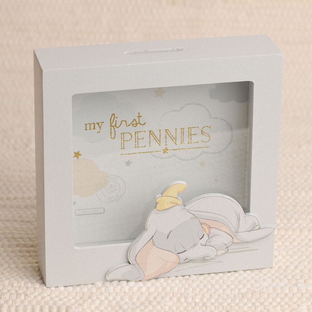 Hucha de madera gris de Dumbo Disney dormido - 4
