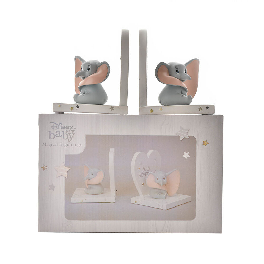 Par de sujetalibros 3D de Dumbo Disney con corazones y estrellas - 4