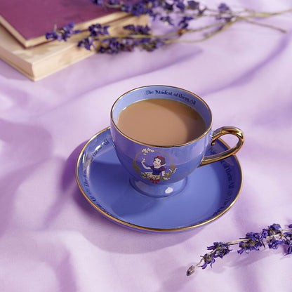 Taza de té azul con platillo de Blancanieves Disney - 5