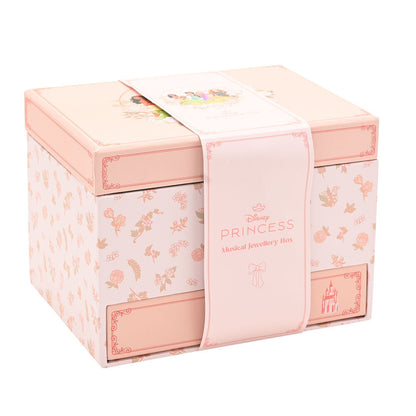 Joyero musical rosa Disney Princesas con cajón y estampado floral - 5