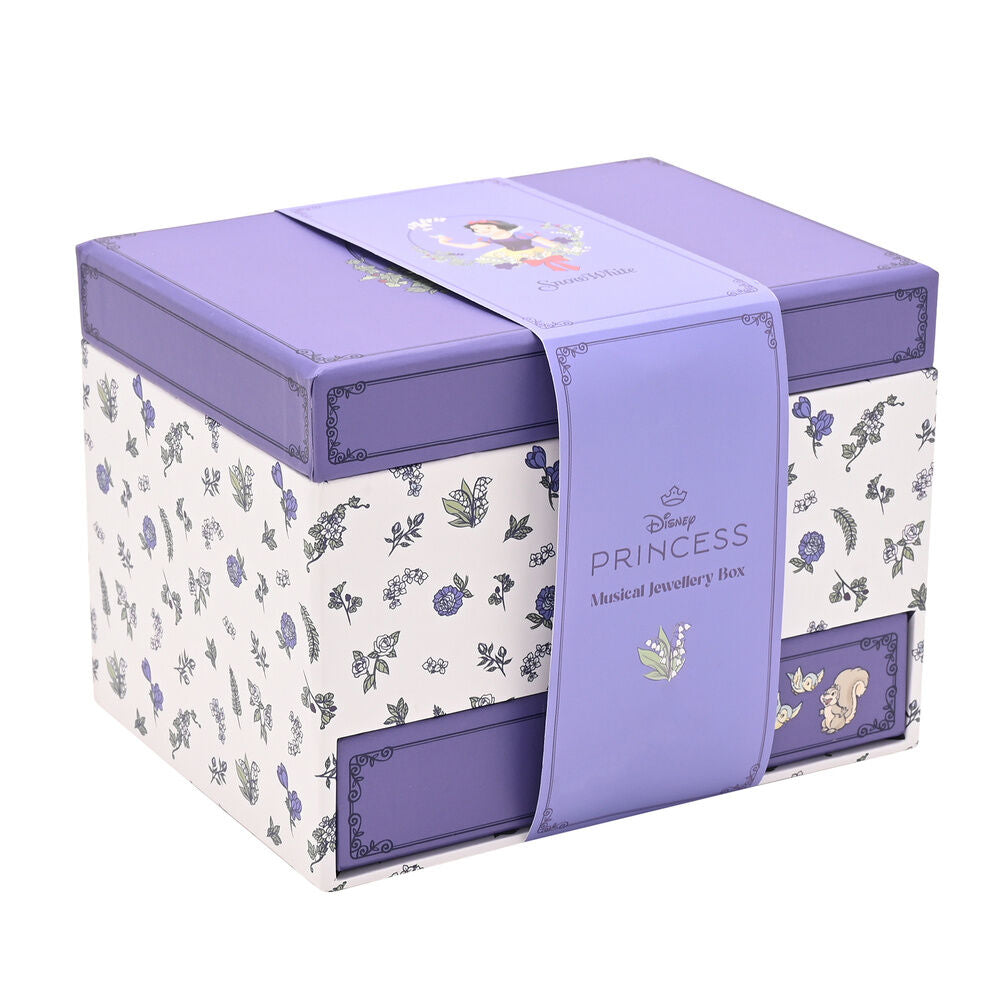 Joyero musical de Blancanieves Disney lila con cajón y diseño floral - 5