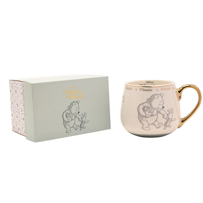 Taza de porcelana Disney Winnie the Pooh con asa dorada - 5