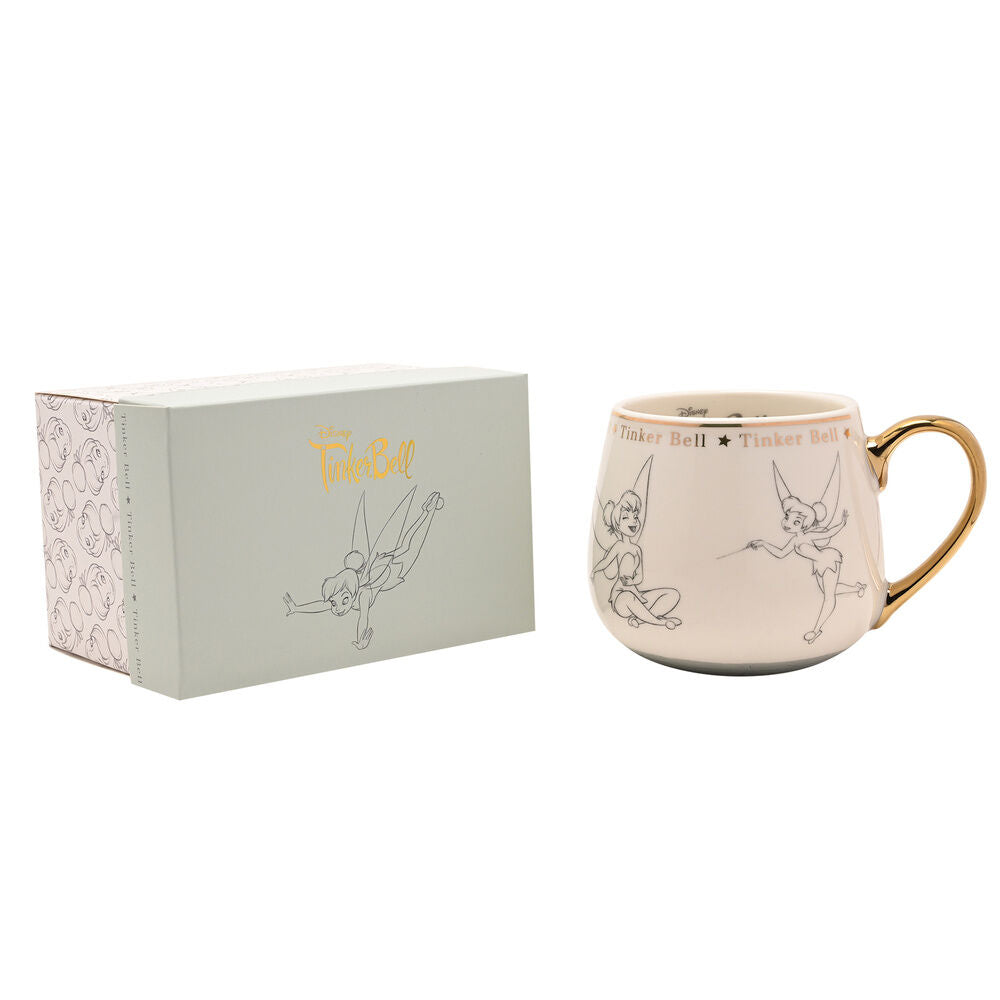 Taza de porcelana china de Campanilla Disney con asa dorada - 5