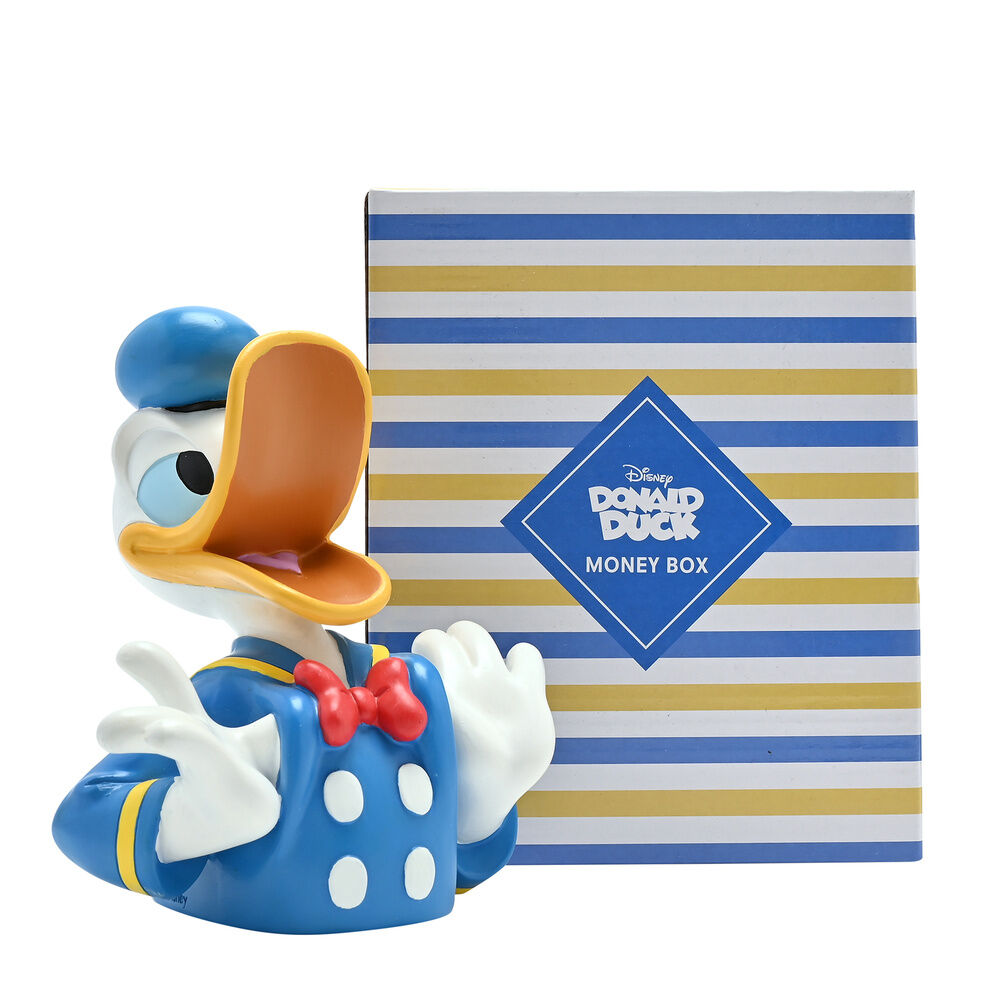 Hucha de resina del Pato Donald Disney con uniforme azul - 5