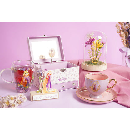 Taza de cristal transparente de Rapunzel Disney con flores secas - 6
