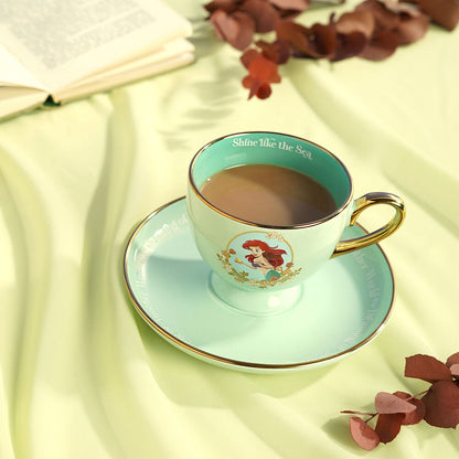 Taza de té y platillo verde menta de Ariel de La Sirenita Disney - 6