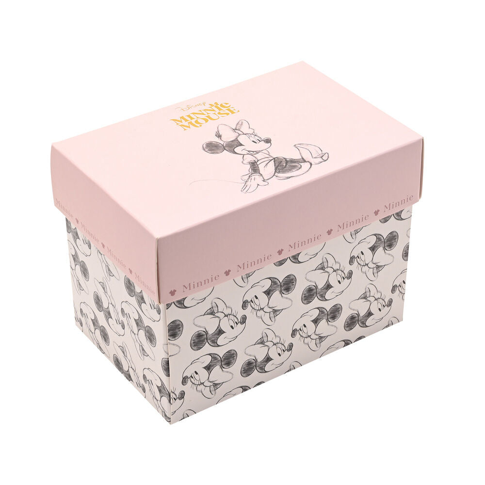 Taza Minnie Disney de porcelana con asa dorada e ilustraciones esbozadas - 6