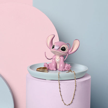 Plato decorativo de resina con figura de Angel Stitch en tonos rosados - 6
