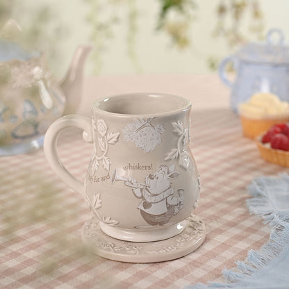 Taza de cerámica Disney del Conejo Blanco con detalles florales en relieve - 6