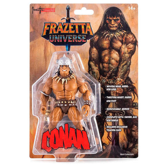 Figura articulada de Conan The Barbarian Frazetta Icon con escudo, hacha y espada - 4