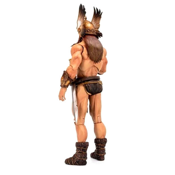 Figura articulada Noserman de 18 cm con casco alado, escudo, espadas y accesorios - 4