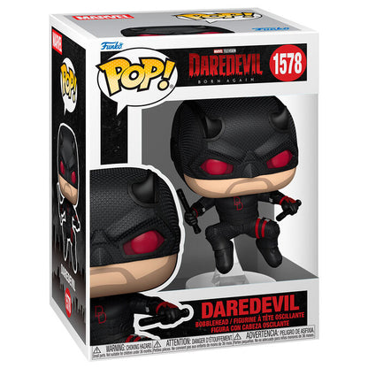 Figura Funko POP de Daredevil con traje negro, máscara y bastones - 2