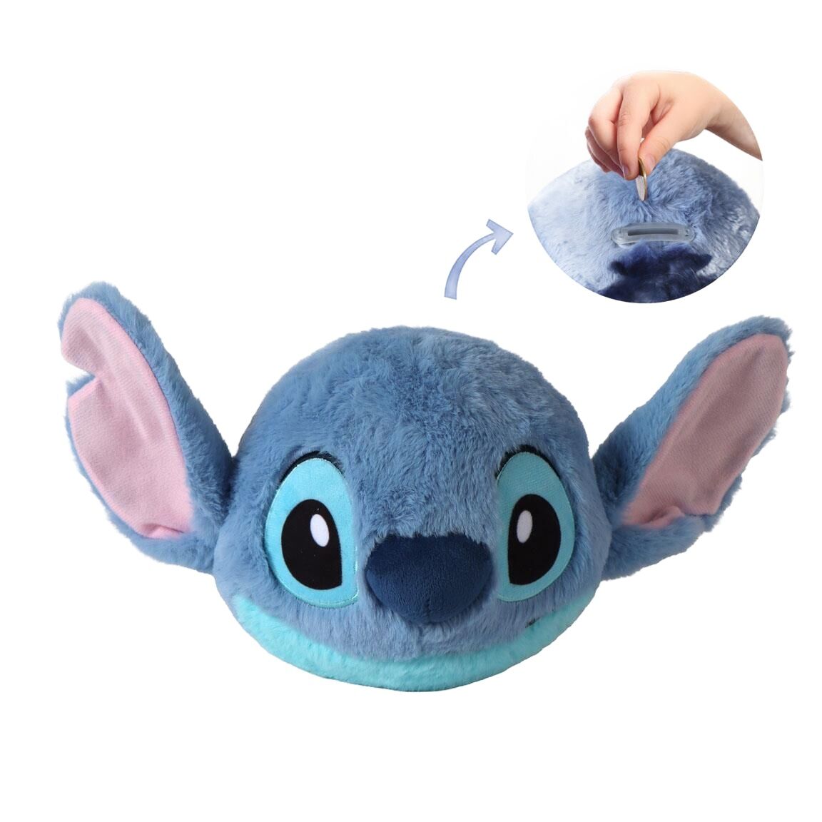 Hucha de peluche azul de Stitch Disney con ranura superior