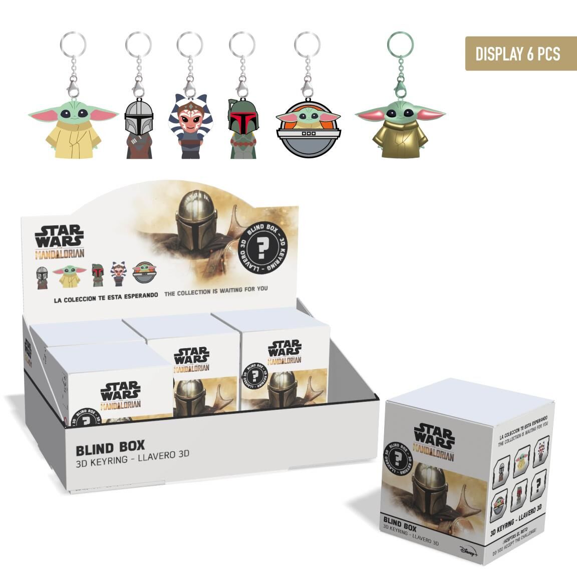 Llavero sorpresa 3D de The Mandalorian Star Wars en blind box