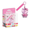 Llavero 3D rosa de Hello Kitty con anilla y tira identificativa