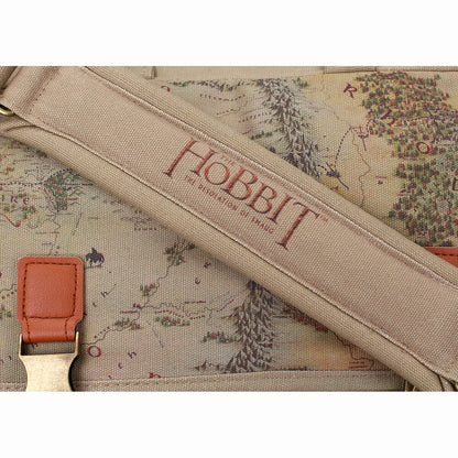 Bandolera de tela beige con mapa de El Hobbit y correa ajustable - 2