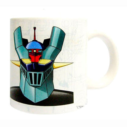 Taza de cerámica Mazinger Z de 330 ml con asa blanca
