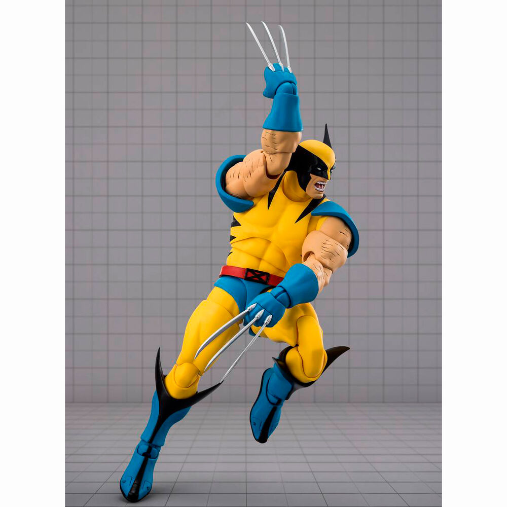 Figura articulada S.H.Figuarts de Wolverine con uniforme amarillo y azul y garras extendidas - 2