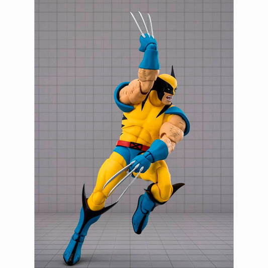 Figura articulada S.H.Figuarts de Wolverine con uniforme amarillo y azul y garras extendidas - 2