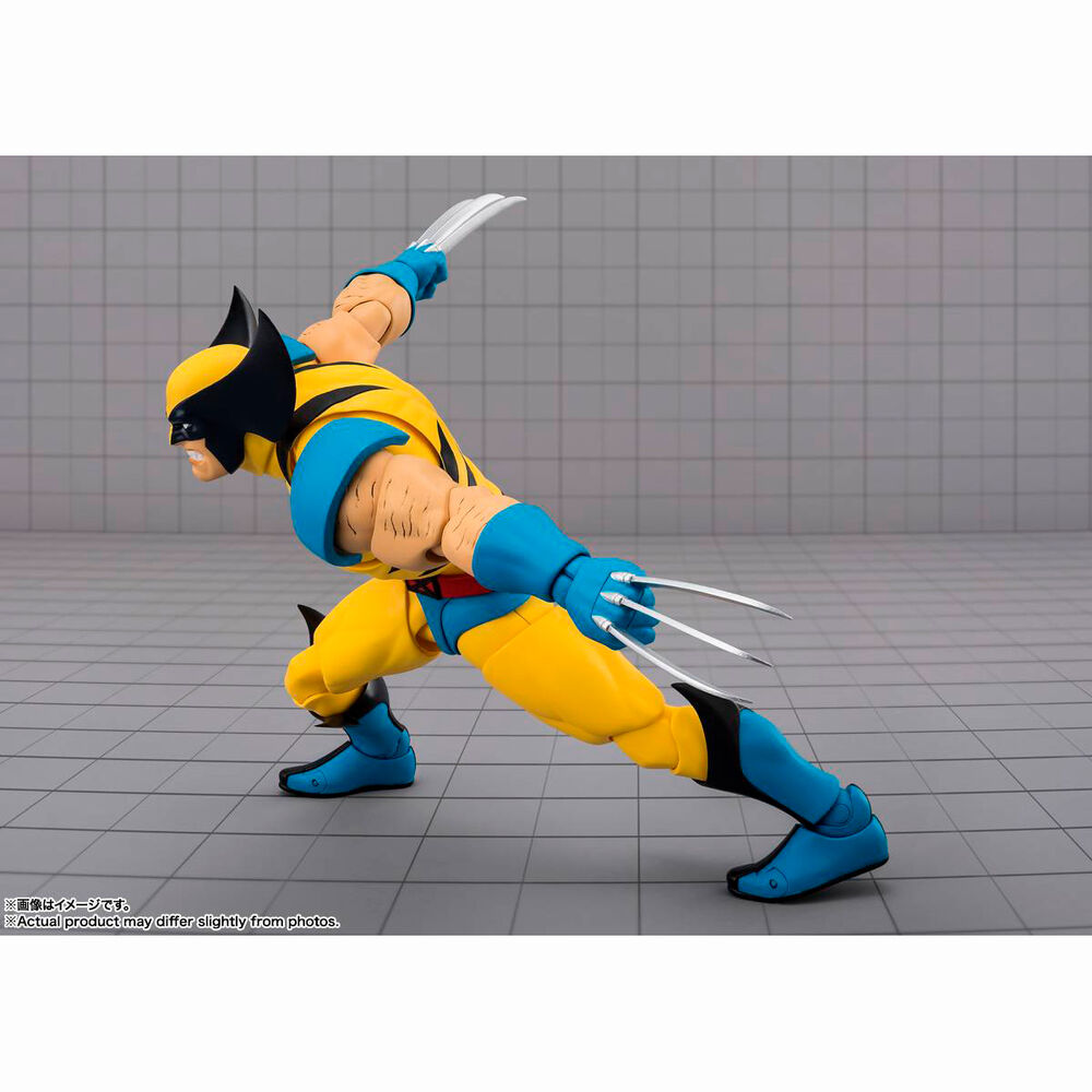 Figura articulada S.H.Figuarts de Wolverine con uniforme amarillo y azul y garras extendidas - 5