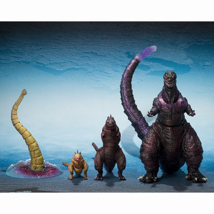 Set de figuras S.H. MonsterArts de Godzilla con varias formas y criaturas